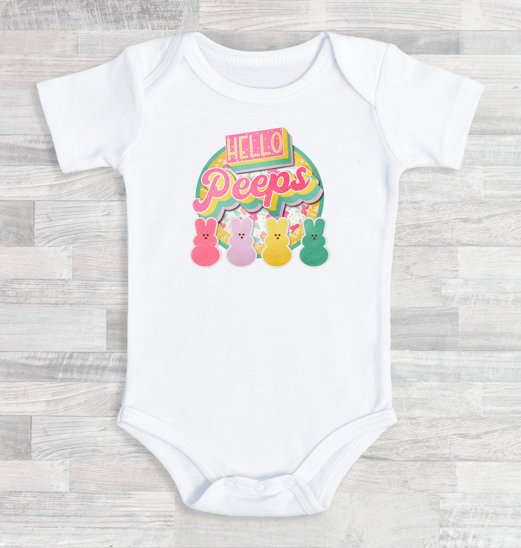 Hello Peeps- Infant  (choose your favorite color tee)