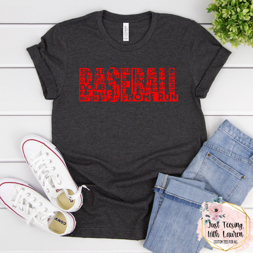 Baseball Word Art- Adult