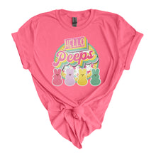 Load image into Gallery viewer, Hello Peeps- Adult  (choose your favorite color tee)
