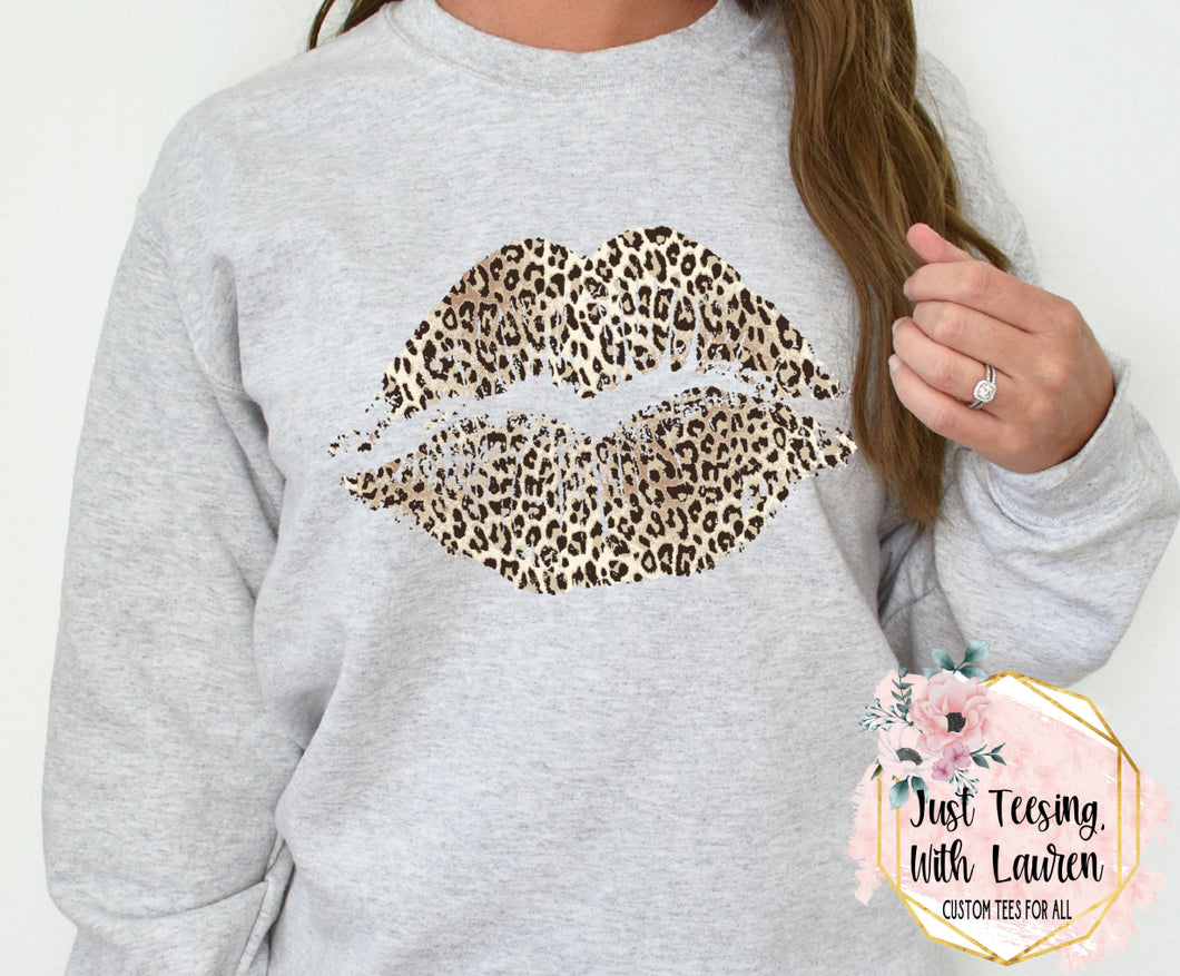 Leopard Lips- Short Sleeve Tee- Adult