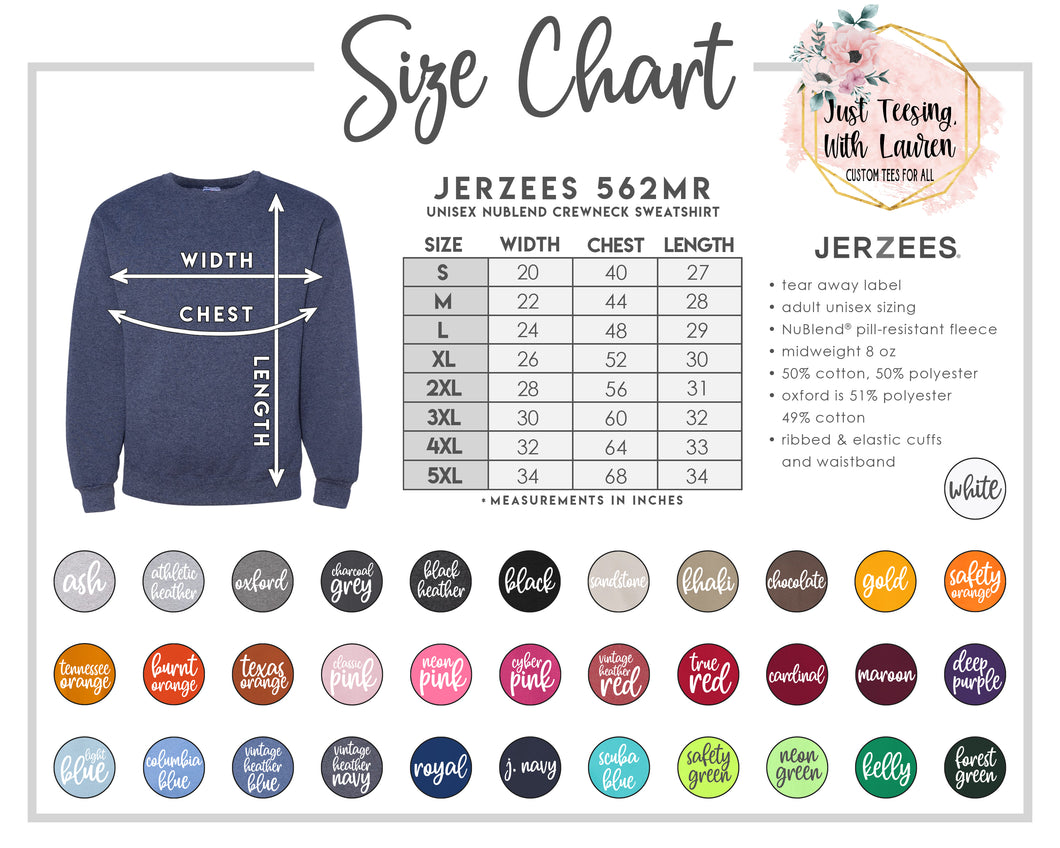 UPGRADE YOUR GARMENT- Jerzees Crewneck Sweatshirt- Adult