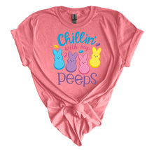 Load image into Gallery viewer, Chillin&#39; With My Peeps- Adult  (choose your favorite color tee)
