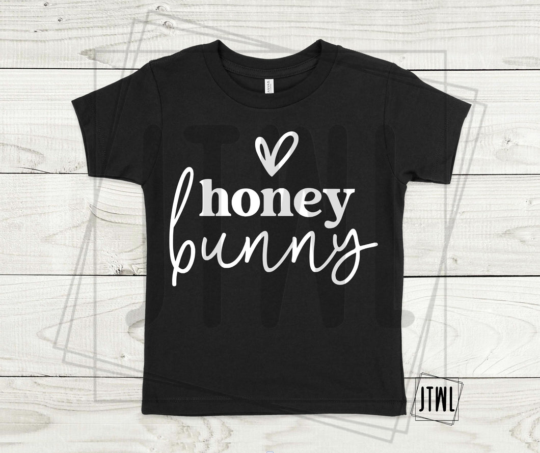 Honey Bunny: White Print- All Sizes