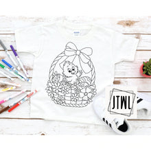 Load image into Gallery viewer, Easter Basket Coloring Tee- Toddler/ Youth; Perfect For Easter Baskets!
