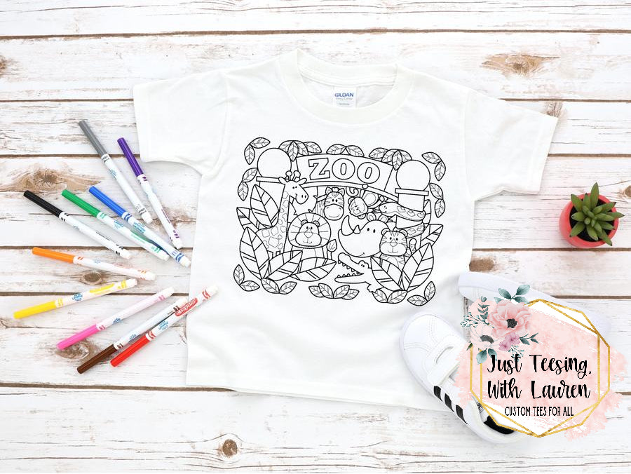 Zoo Coloring Tee- Toddler/Youth