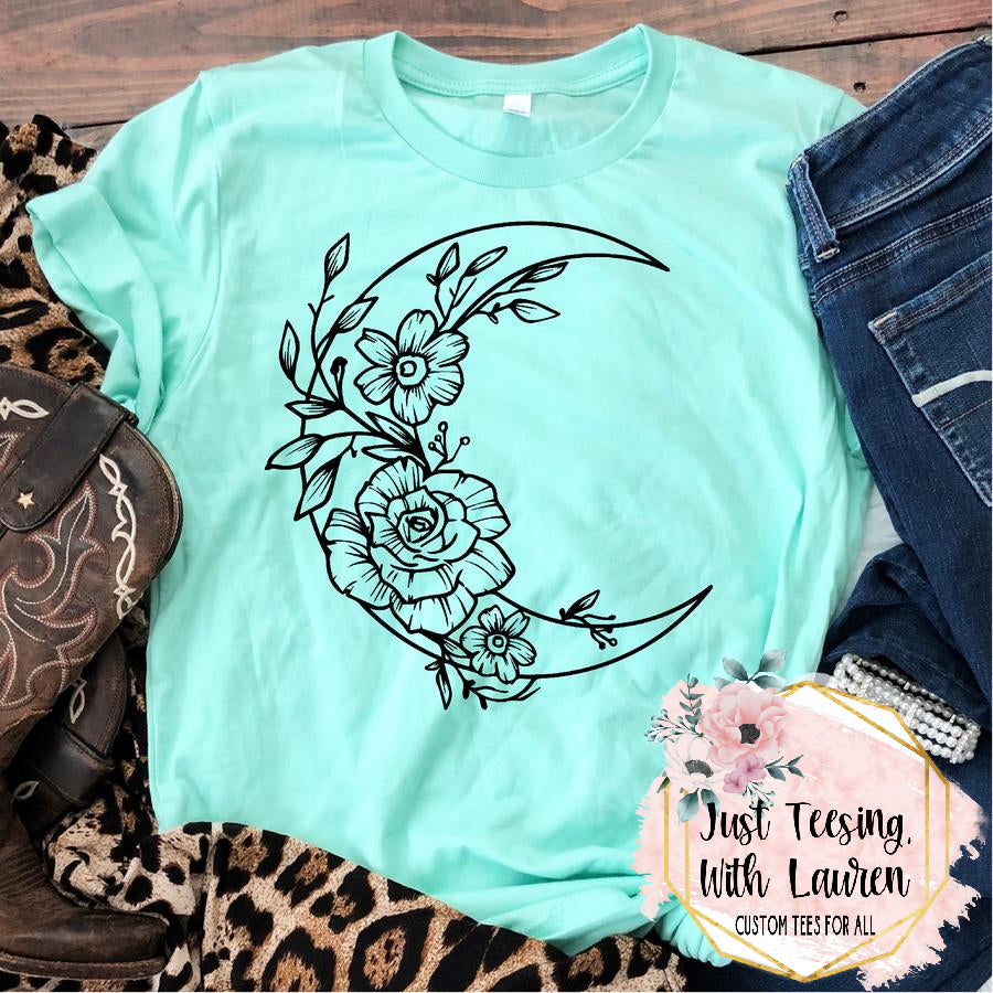 Floral Crescent Moon