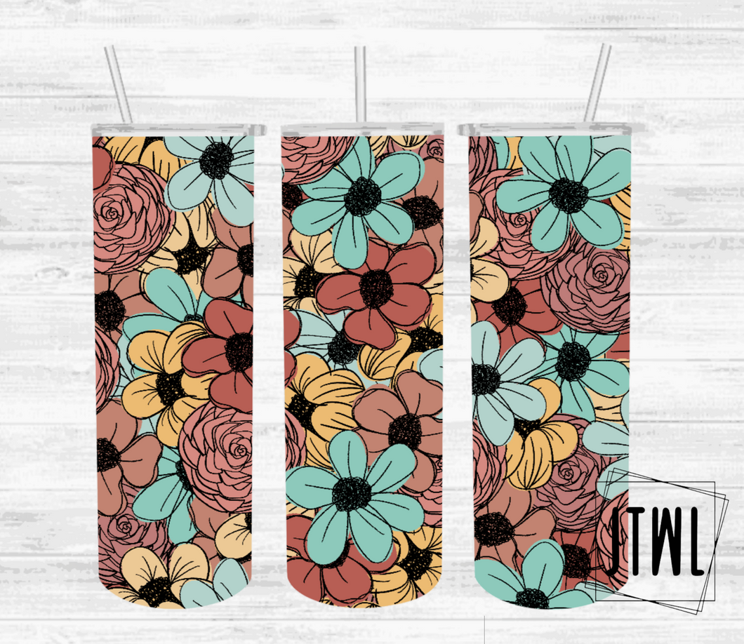 Fall Floral 20 oz Tumbler