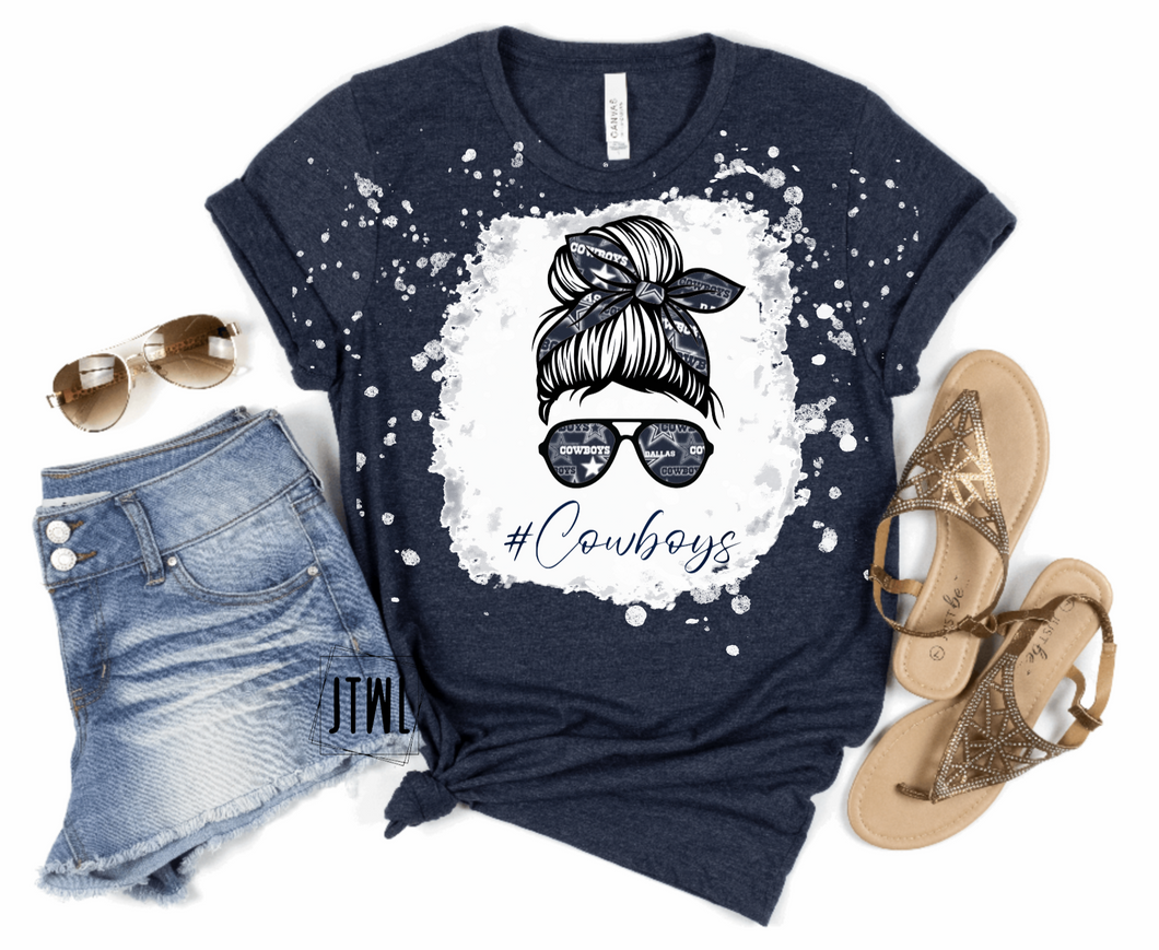 Cowboys- Bleached Tee (choose your color)