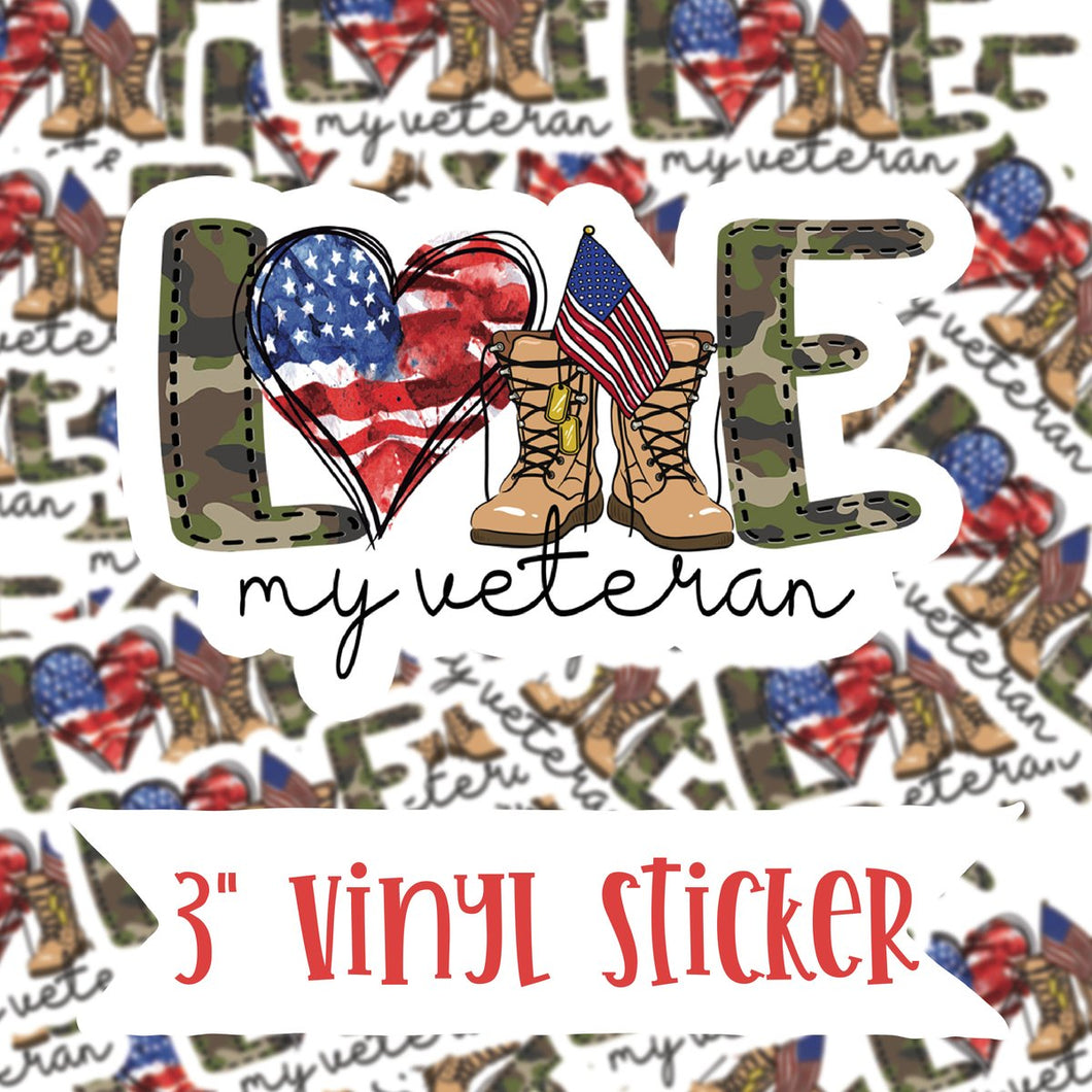 Love My Veteran Vinyl Sticker Decal
