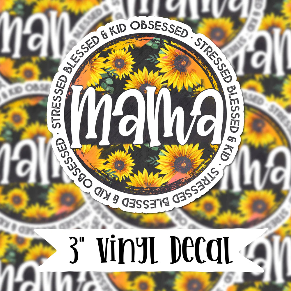 Mama Sunflower Vinyl Sticker Decal