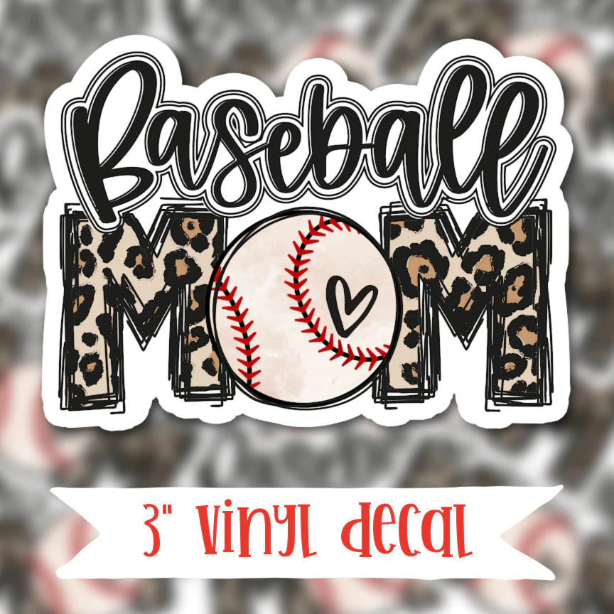 Baseball Mom Vinyl Sticker Decal