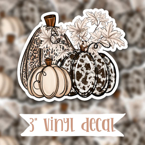 Animal Print Pumpkins Vinyl Sticker Decal