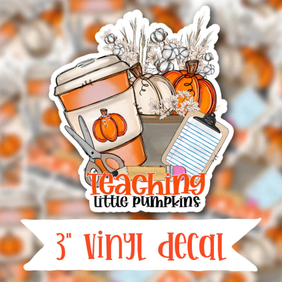 Teaching Little Pumpkins Vinyl Sticker Decal