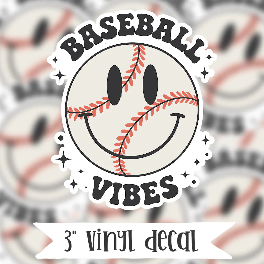 Baseball Vibes Vinyl Sticker Decal