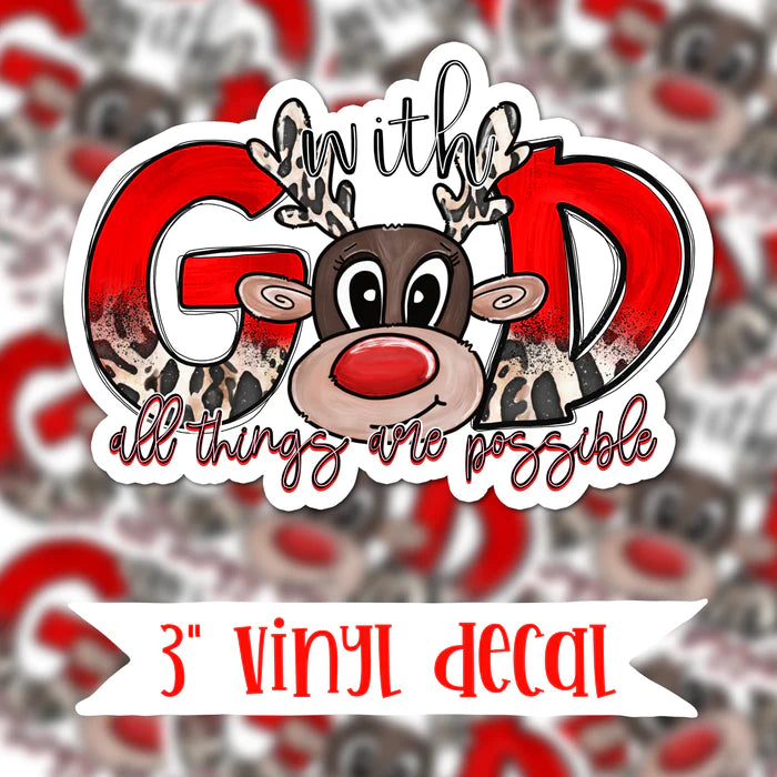 With God All Things Are Possible Vinyl Sticker Decal