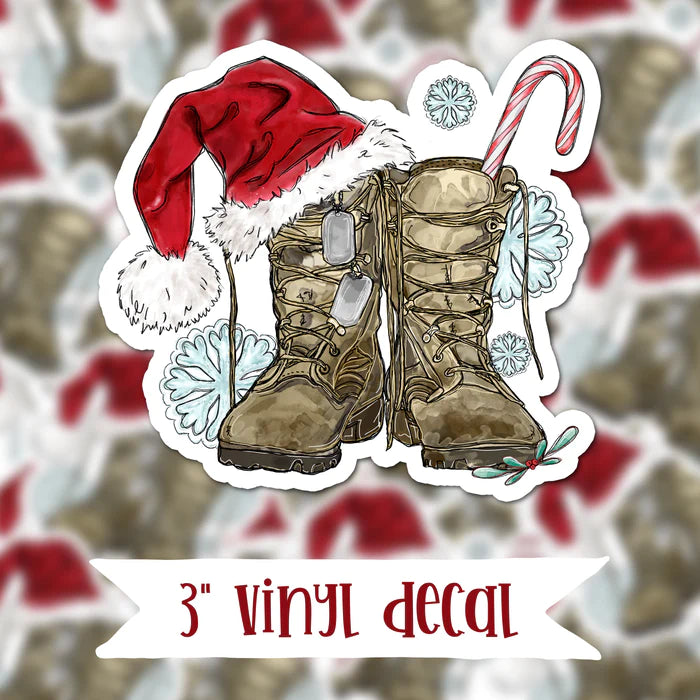 Christmas Boots Vinyl Sticker Decal