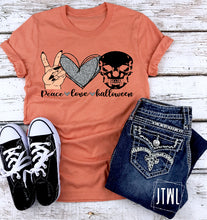 Load image into Gallery viewer, Peace Love Halloween Skull- Adult
